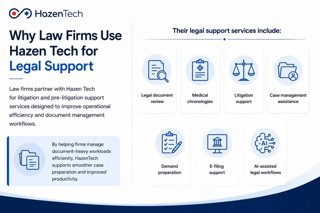 Hazen Tech legal support services including document review